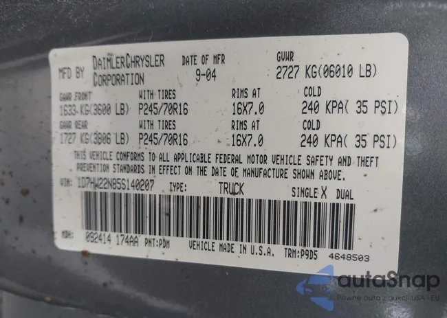 1D7HW22N85S140207: 43122259