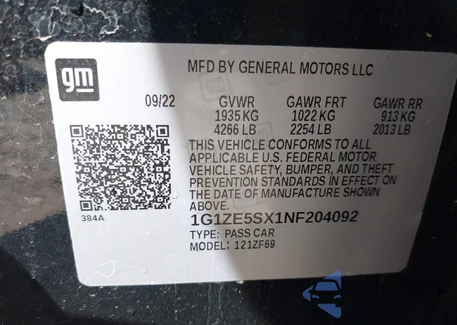 1G1ZE5SX1NF204092: 43122264