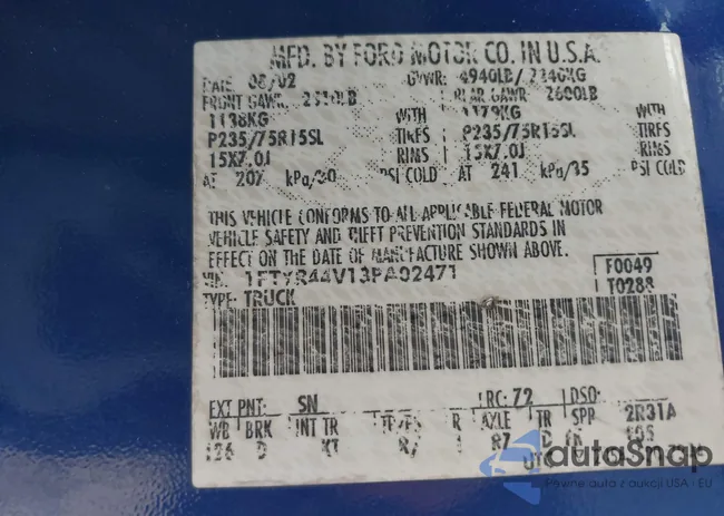 1FTYR44V13PA02471: 43122280