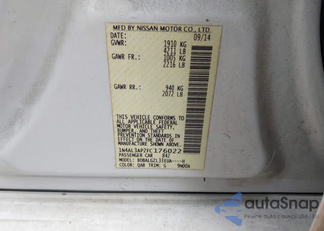 1N4AL3AP2FC176022: 43122286