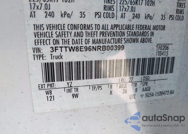 3FTTW8E96NRB00399: 43122319