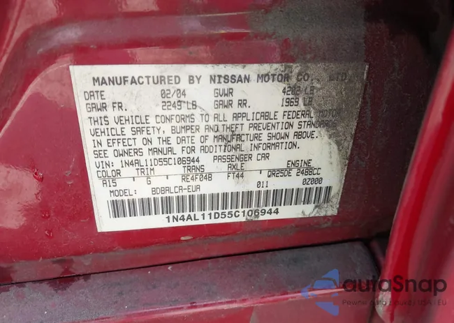 1N4AL11D55C106944: 43122339