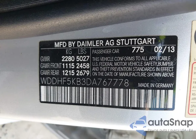 WDDHF5KB3DA767778: 43122363