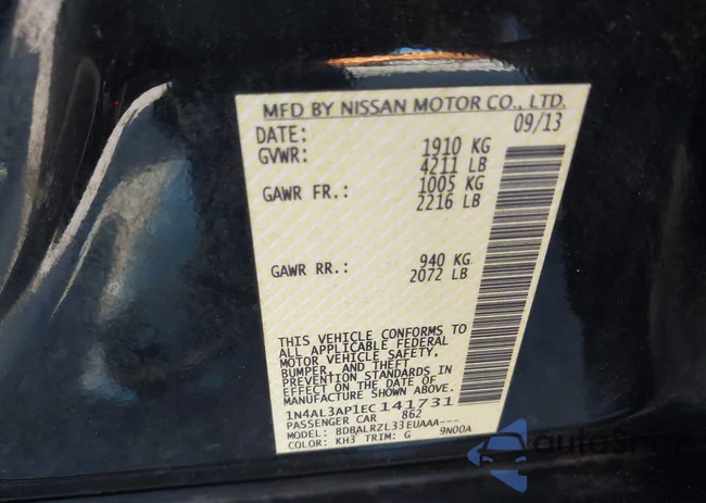 1N4AL3AP1EC141731: 43122372