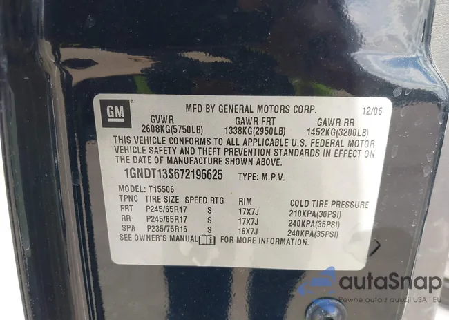 1GNDT13S672196625: 43122391