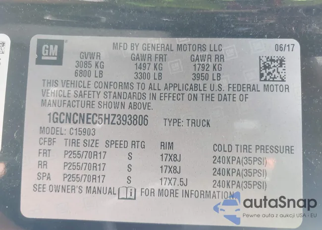 1GCNCNEC5HZ393806: 43122401