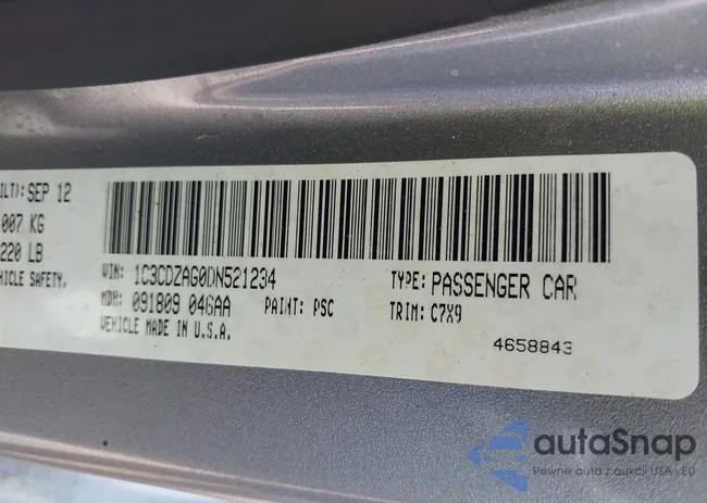 1C3CDZAG0DN521234: 43122404