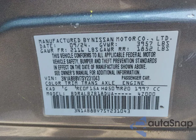 3N1AB8BV7SY231043: 43122442