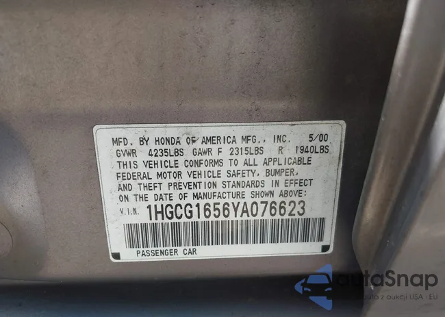 1HGCG1656YA076623: 43122547