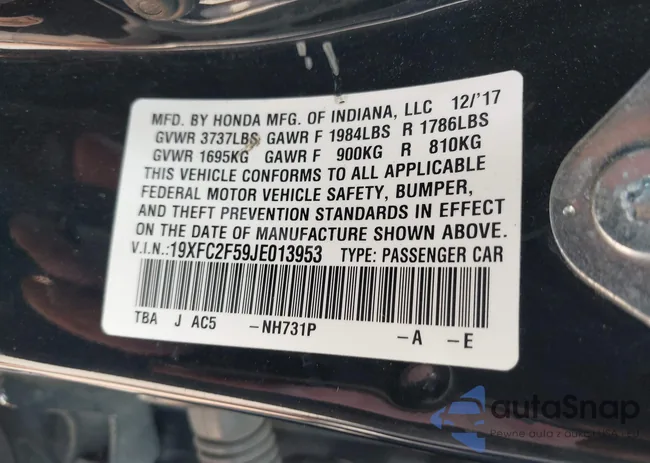 19XFC2F59JE013953: 43122557