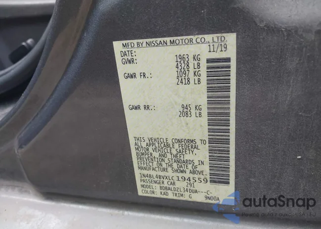 1N4BL4BVXLC194559: 43122559