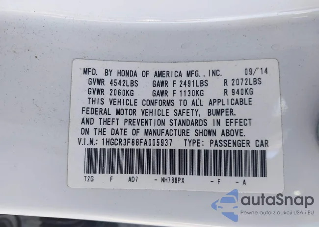 1HGCR3F88FA005937: 43122564