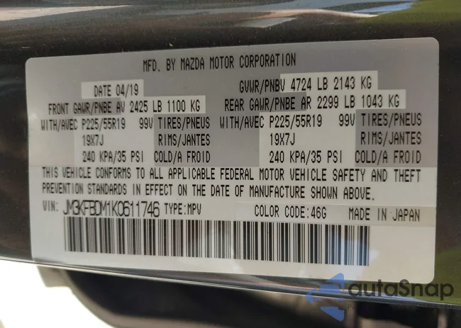 JM3KFBDM1K0611746: 43122600