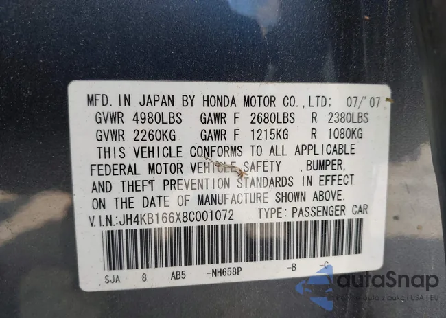 JH4KB166X8C001072: 43122628