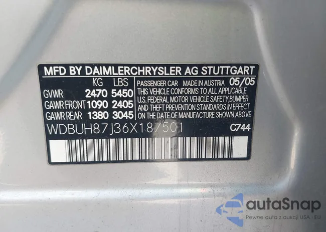 WDBUH87J36X187501: 43121780