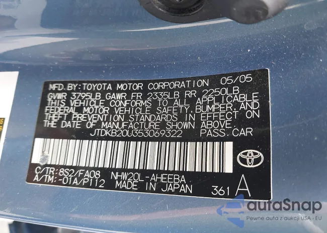 JTDKB20U353069322: 43121791