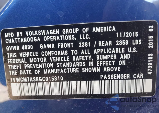 1VWCM7A38GC015810: 43121794