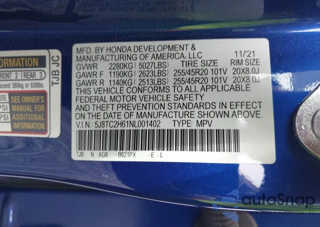 5J8TC2H61NL001402: 43121803