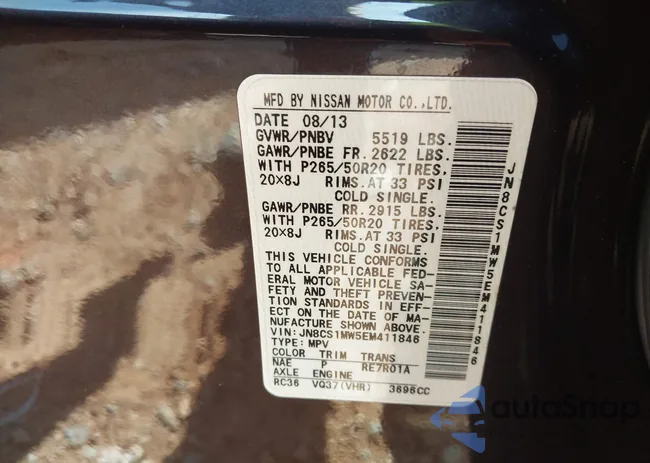 JN8CS1MW5EM411846: 43121809