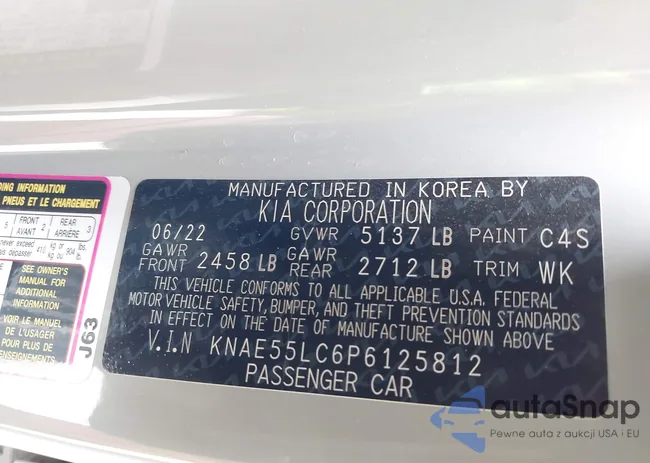 KNAE35LC9P6125812: 43121827