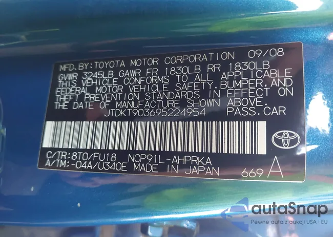 JTDKT903695224954: 43121853