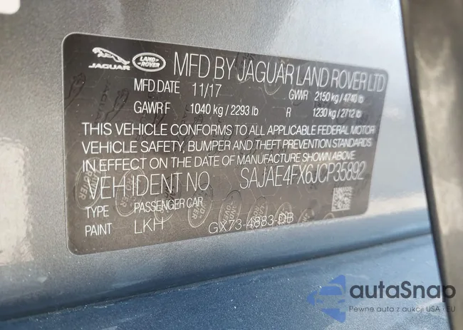 SAJAE4FX6JCP35892: 43121861