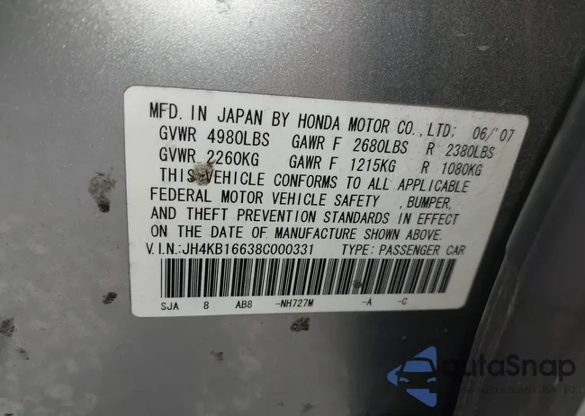 JH4KB16638C000331: 43121948