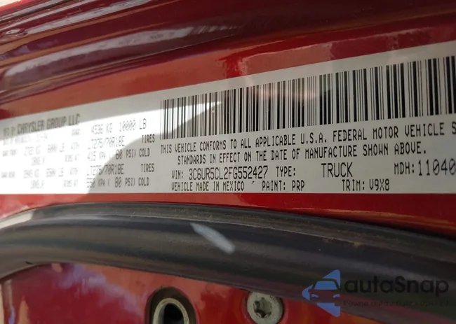 3C6UR5CL2FG552427: 43122005