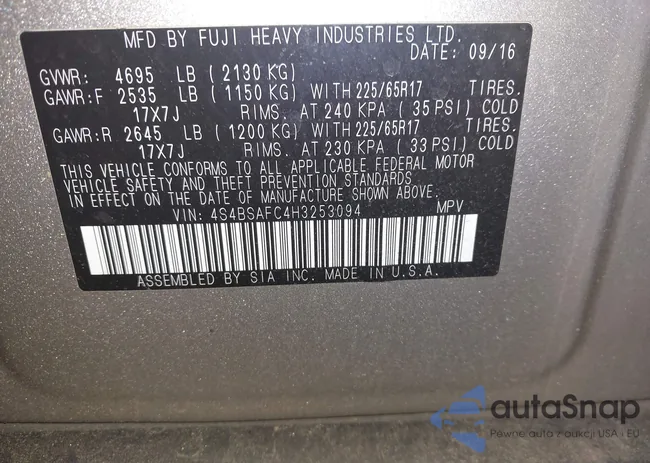 4S4BSAFC4H3253094: 43122006