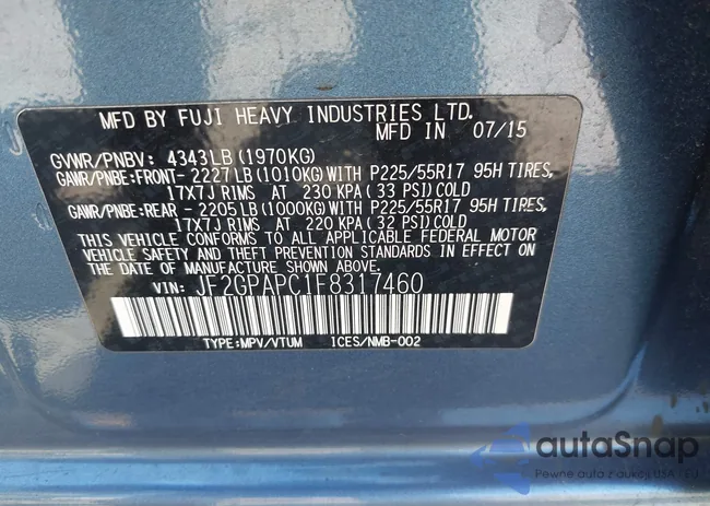 JF2GPAPC1F8317460: 43122008