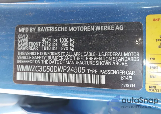 WMWZC3C50DWP24505: 43122023