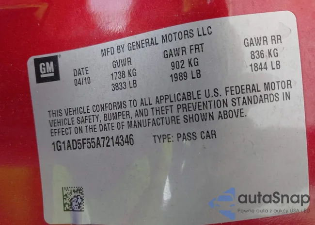 1G1AD5F55A7214346: 43123101