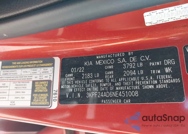 3KPF24AD6NE451008: 43123151