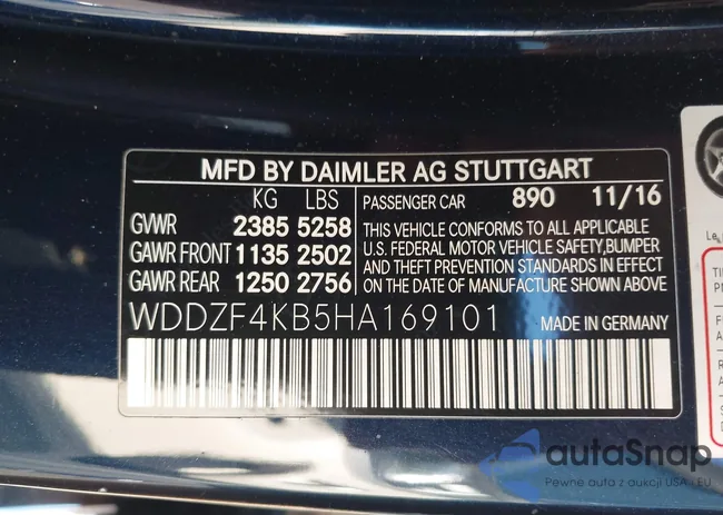 WDDZF4KB5HA169101: 43123184