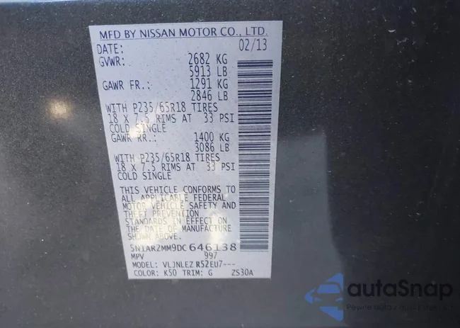 5N1AR2MM9DC646138: 43123221