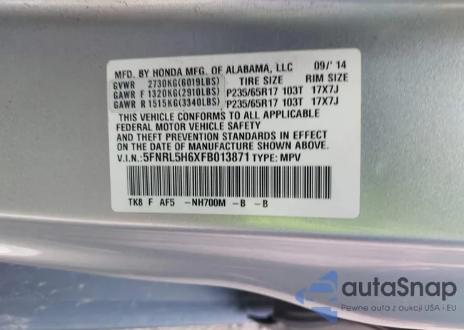 5FNRL5H6XFB013871: 43123236