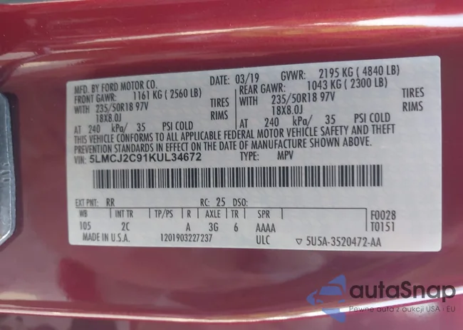 5LMCJ2C91KUL34672: 43123250