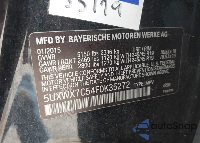 5UXWX7C54F0K35272: 43123286