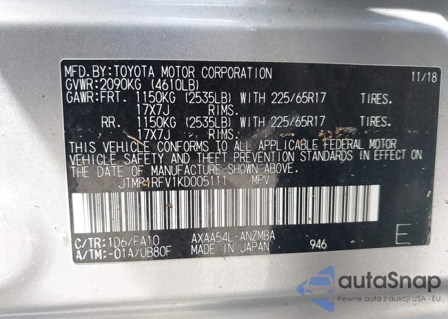 JTMP1RFV1KD005111: 43123402