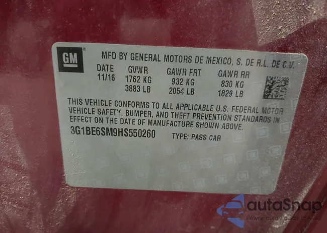 3G1BE6SM9HS550260: 43123441