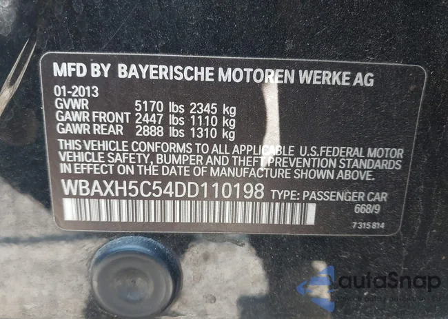 WBAXH5C54DD110198: 43123453