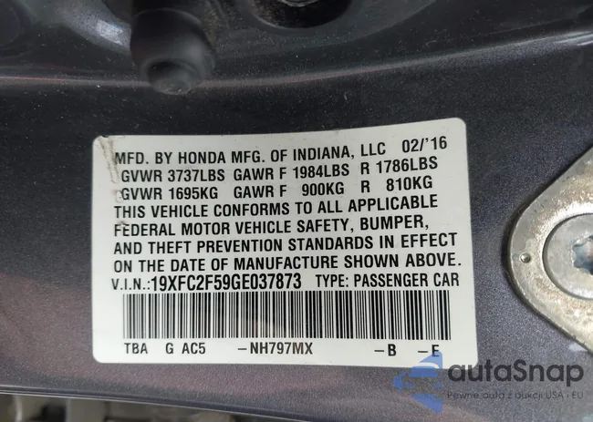 19XFC2F59GE037873: 43123463