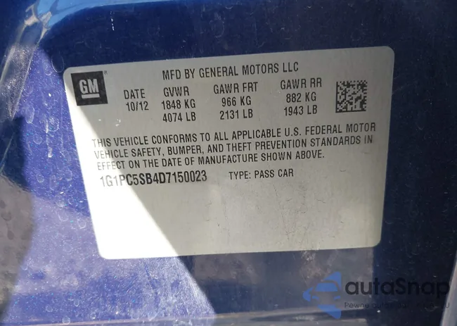 1G1PC5SB4D7150023: 43123465