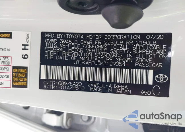 JTDKAMFU3M3129054: 43123489