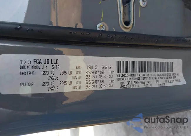 1C4PJLLB1KD470009: 43123531