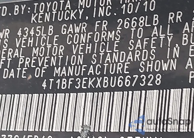 4T1BF3EKXBU667328: 43123659