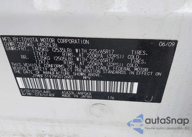 JTMBF31V795012682: 43123661