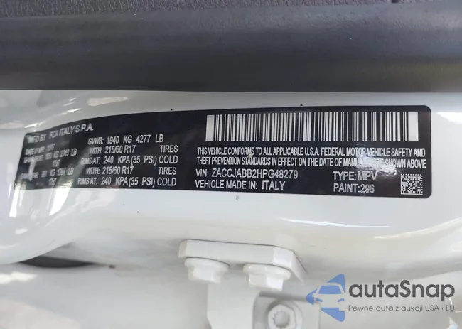 ZACCJABB2HPG48279: 43122758