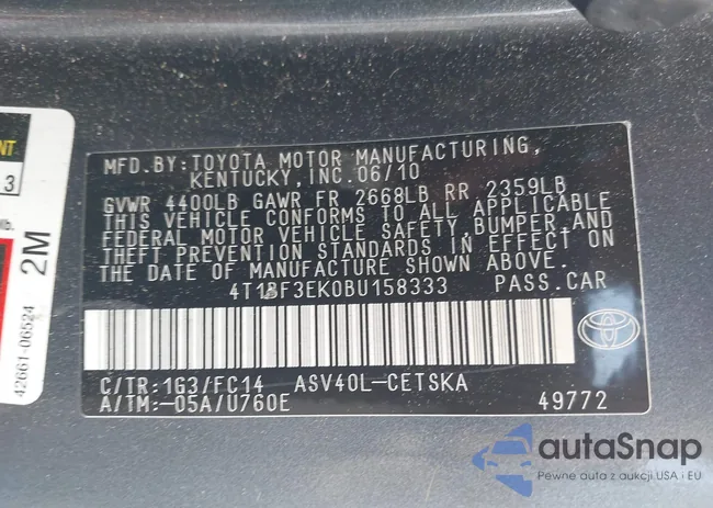 4T1BF3EK0BU158333: 43122802