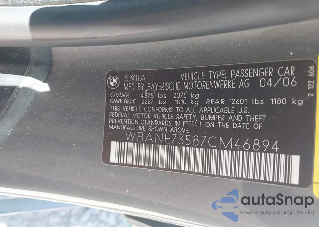 WBANE73587CM46894: 43122815